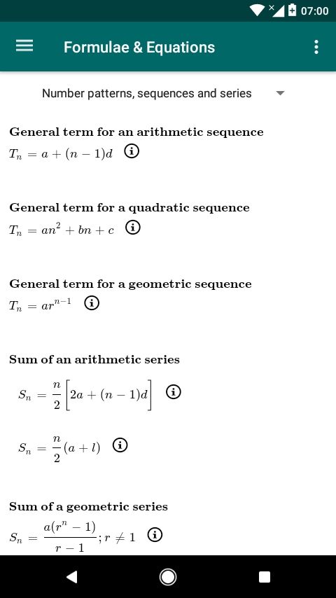 FET Mathematics Formulae Equations